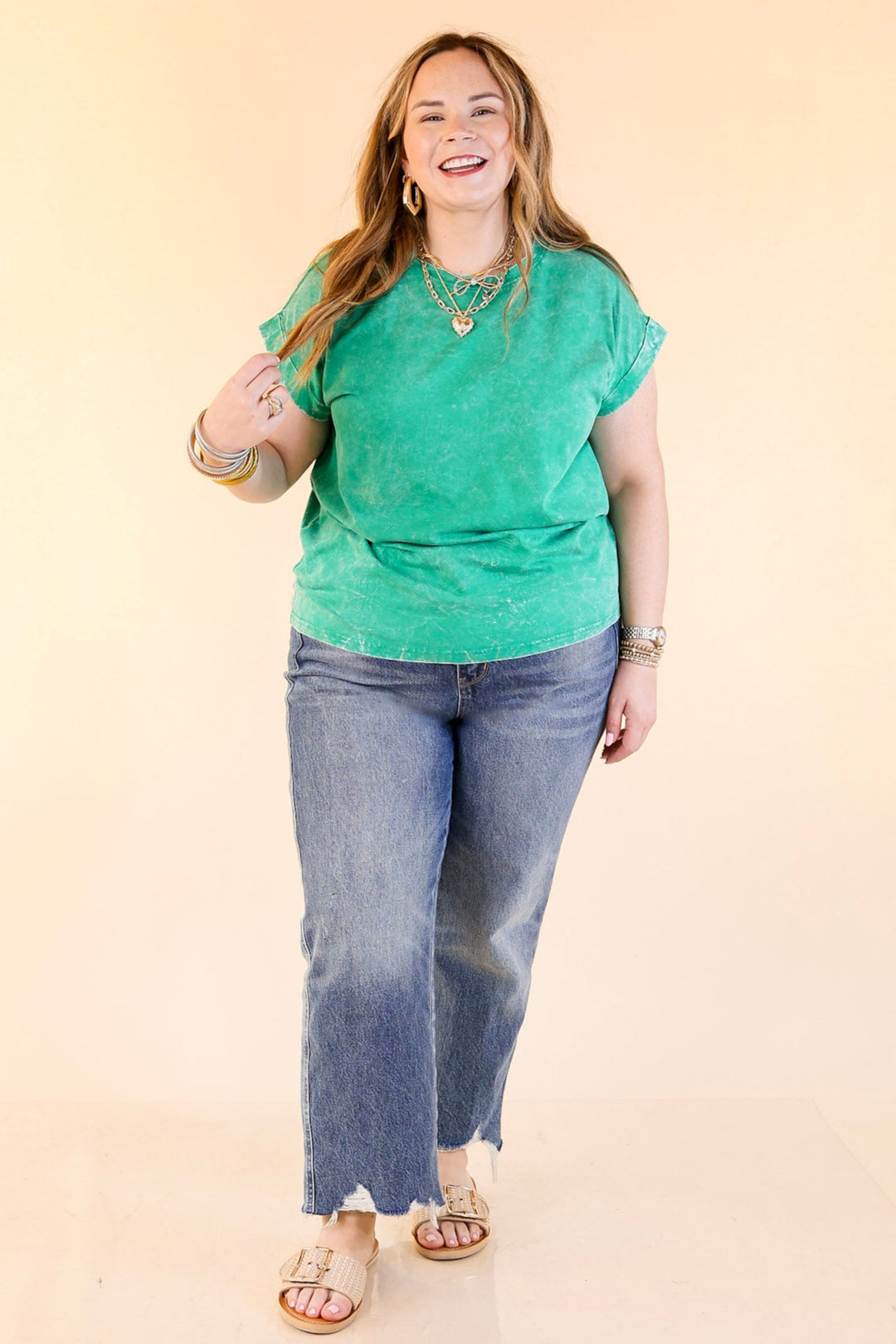 Chic Made Easy Short Sleeve Shirt in Green