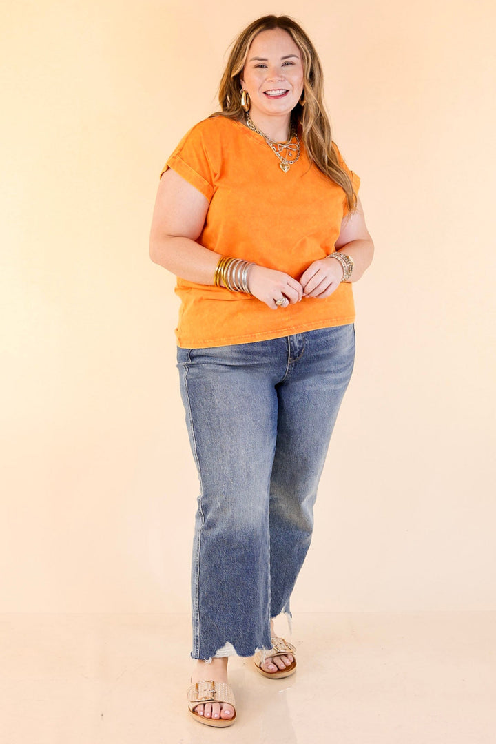 Chic Made Easy Short Sleeve Shirt in Orange