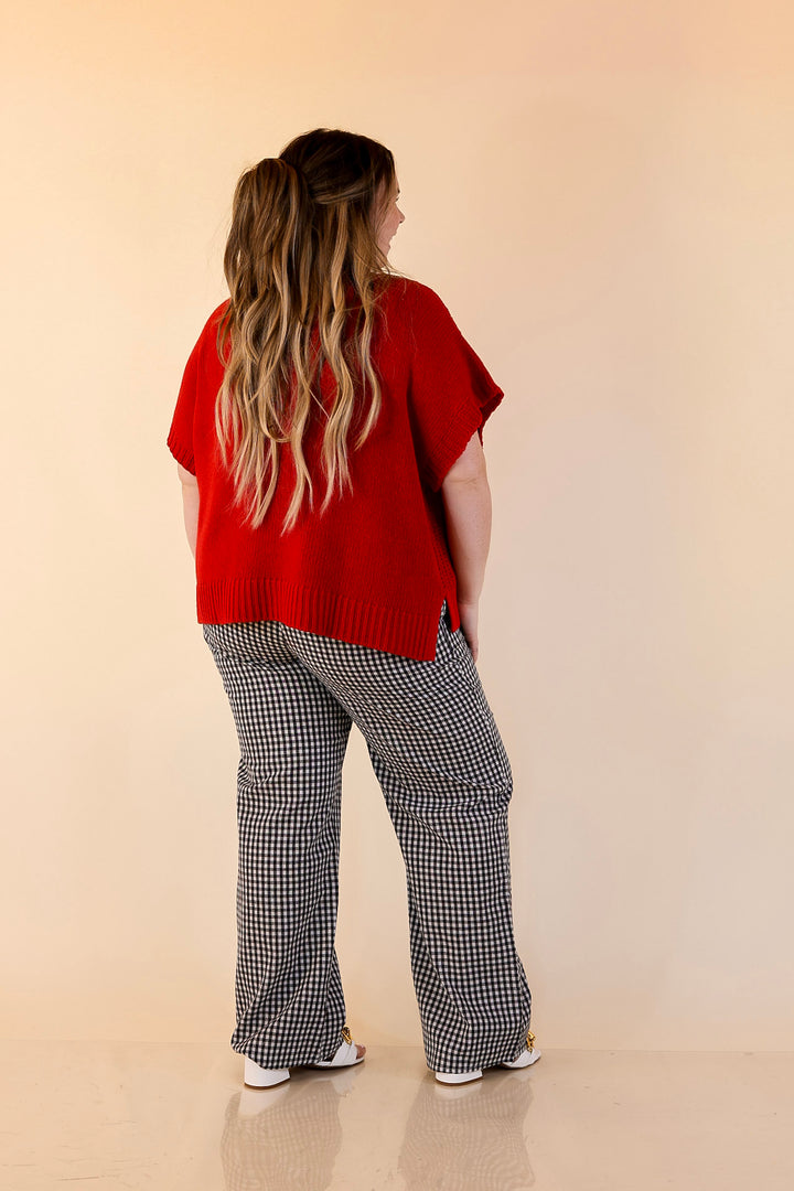 Simply Southern | Naturally Cool Gingham Checkered Print Boxer Pants in Black