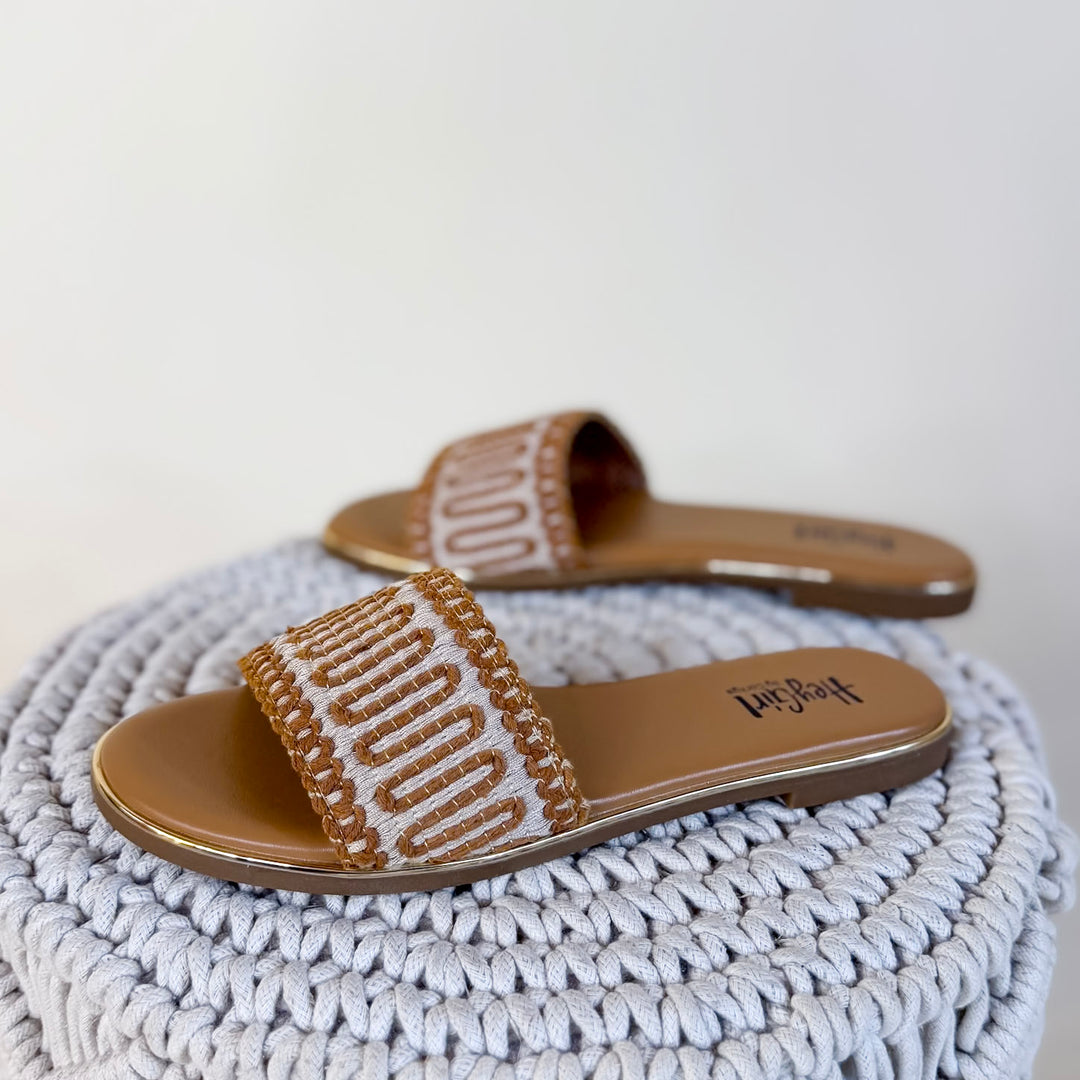 Corky's | Here For A Good Time Woven Flat Sandal in Tan