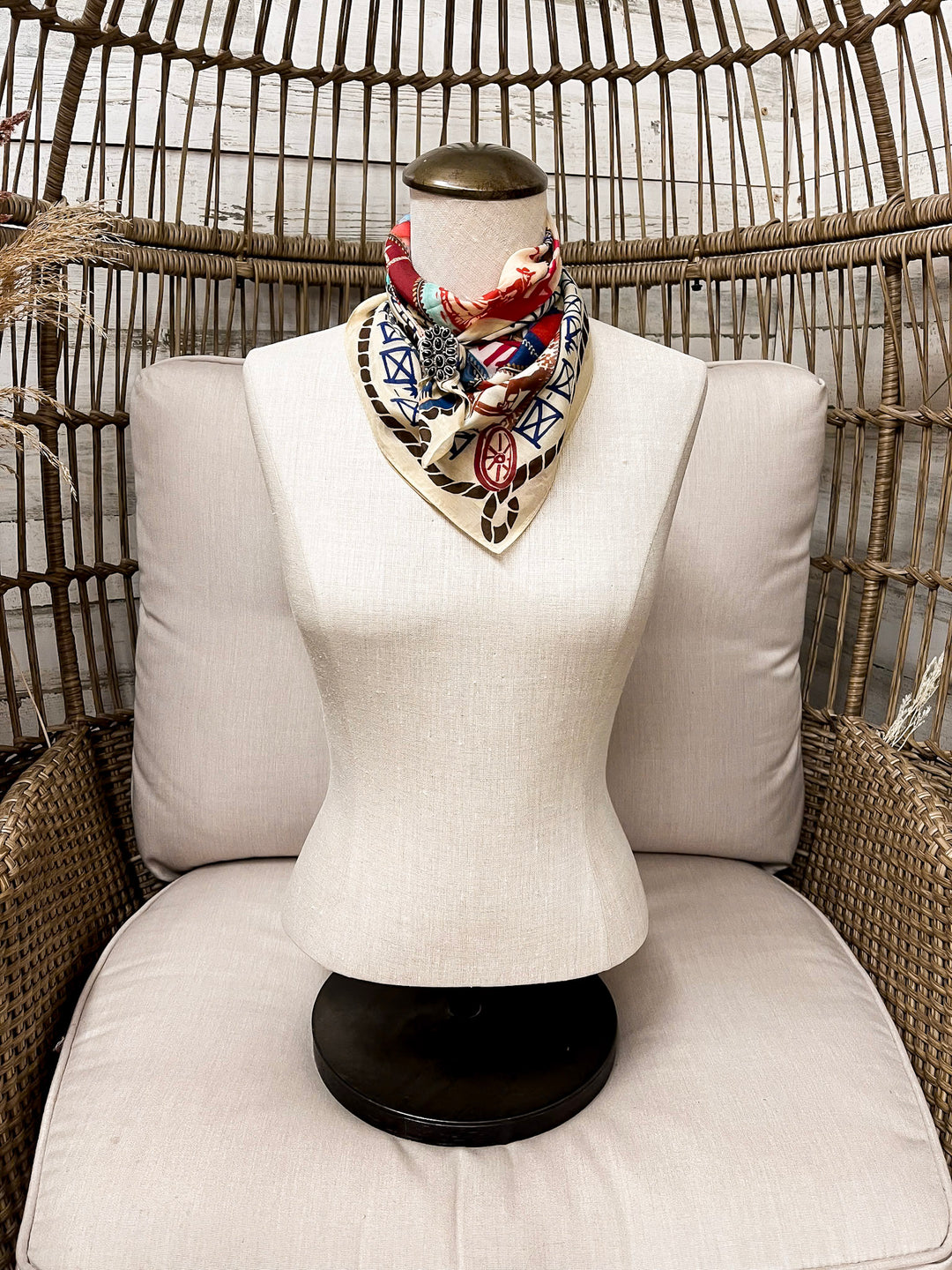 XOXO Art &amp; Co | Camp Blanket Shorty Wild Rag Scarf in Ivory