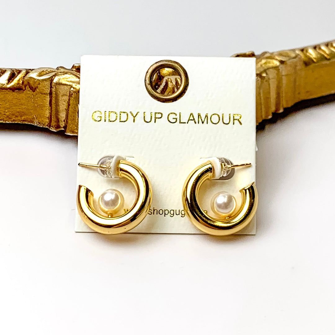 Bracha | On The Coast Hoop Earrings in Gold Tone - Giddy Up Glamour Boutique