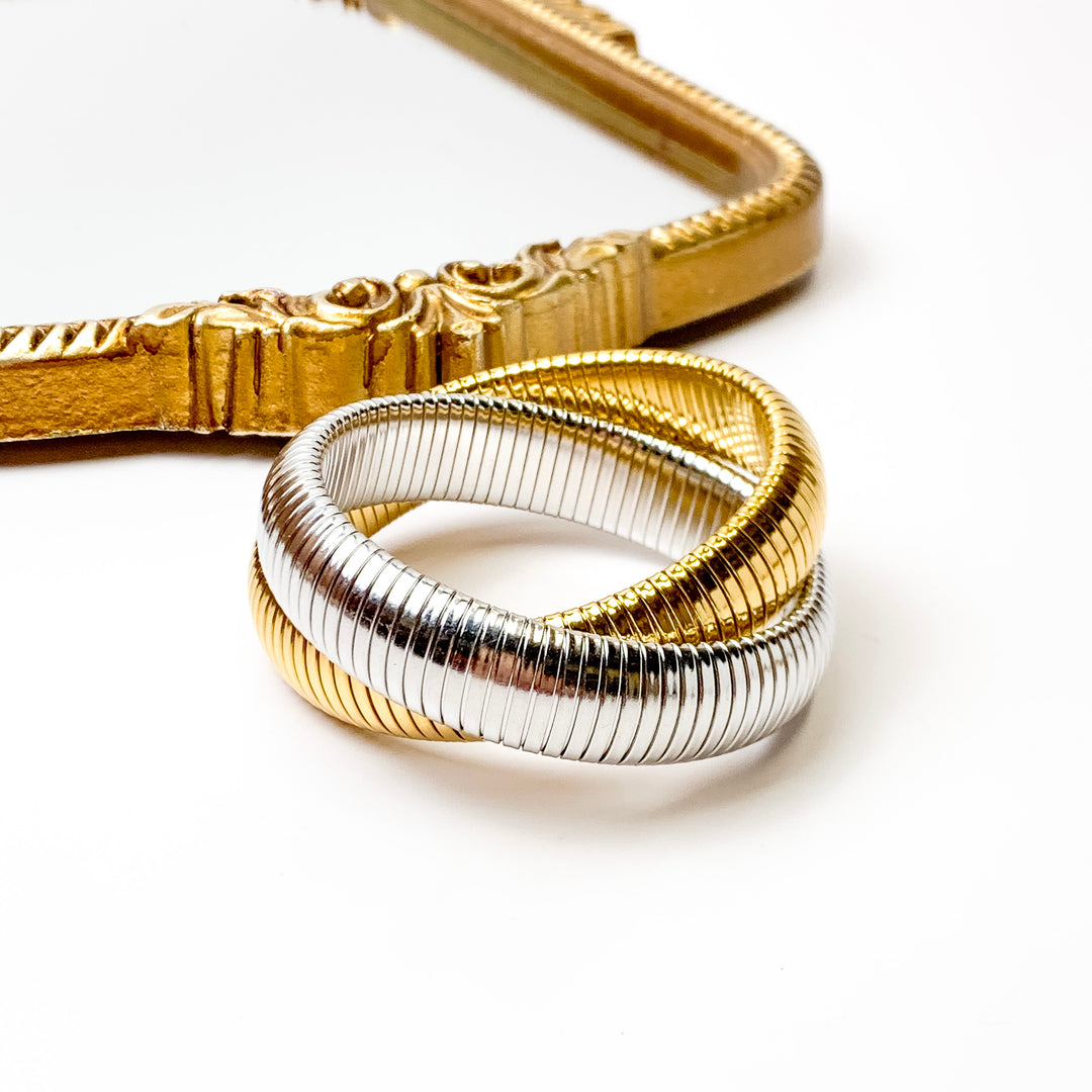 Bracha | She's Fierce Two Tone Chunky Bracelet - Giddy Up Glamour Boutique