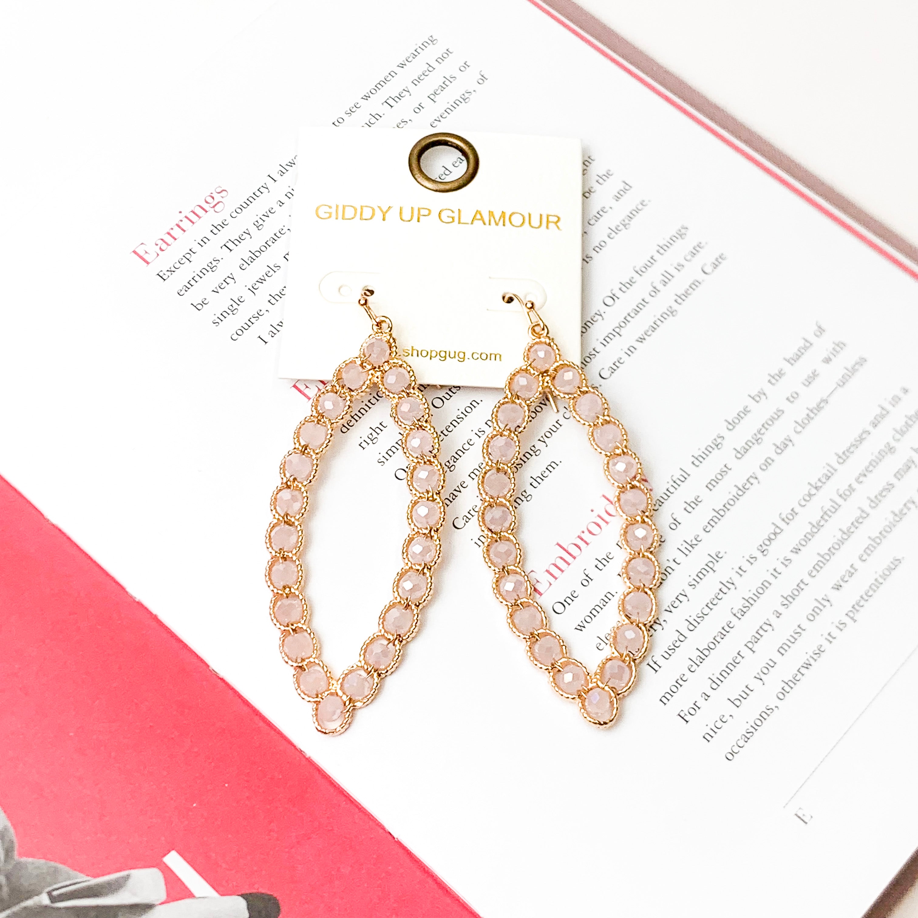 Light Pink Mirage Ellipse Earrings - Giddy Up Glamour Boutique