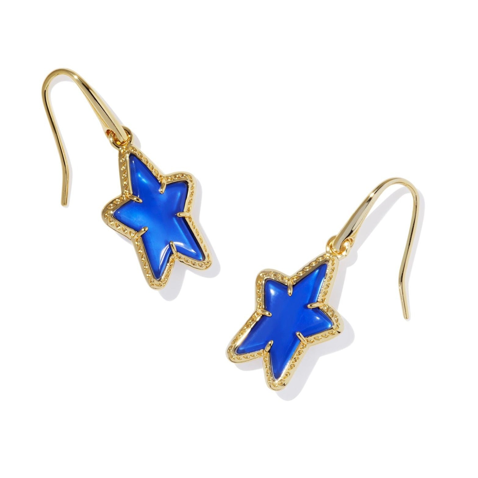 Kendra Scott | Ada Gold Small Star Drop Earrings in Cobalt Blue Illusion - Giddy Up Glamour Boutique