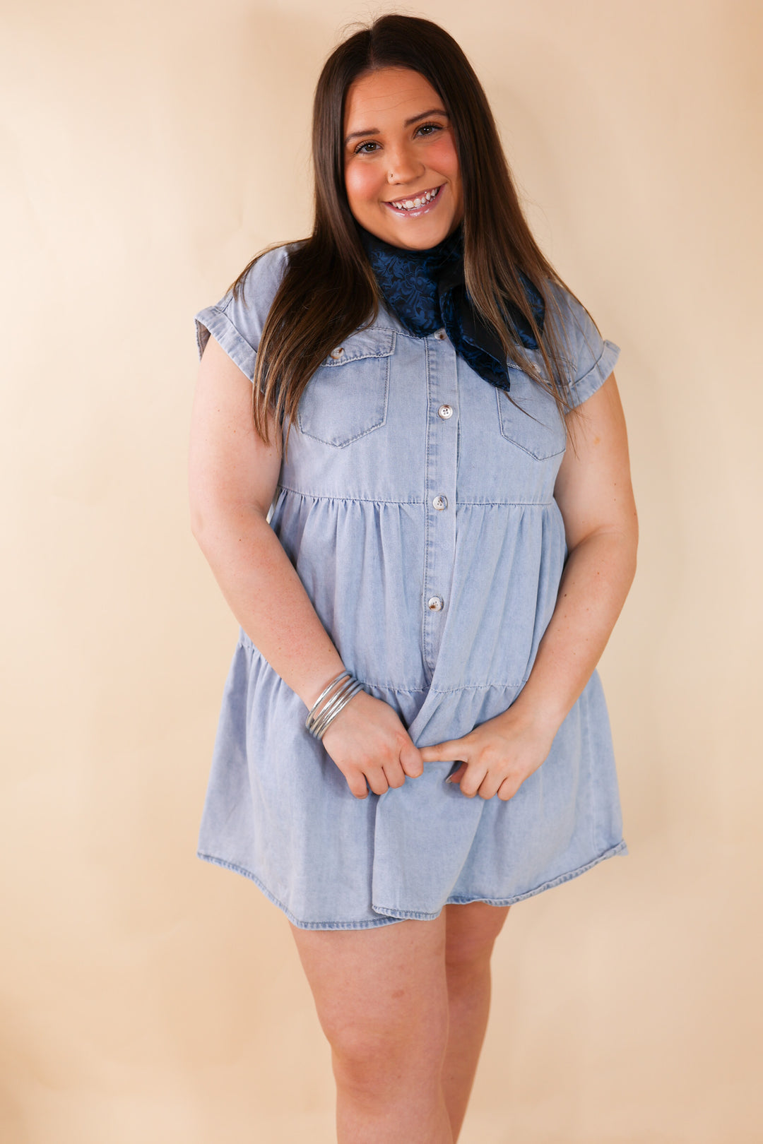 Baroque Wild Rag in Cobalt Blue - Giddy Up Glamour Boutique