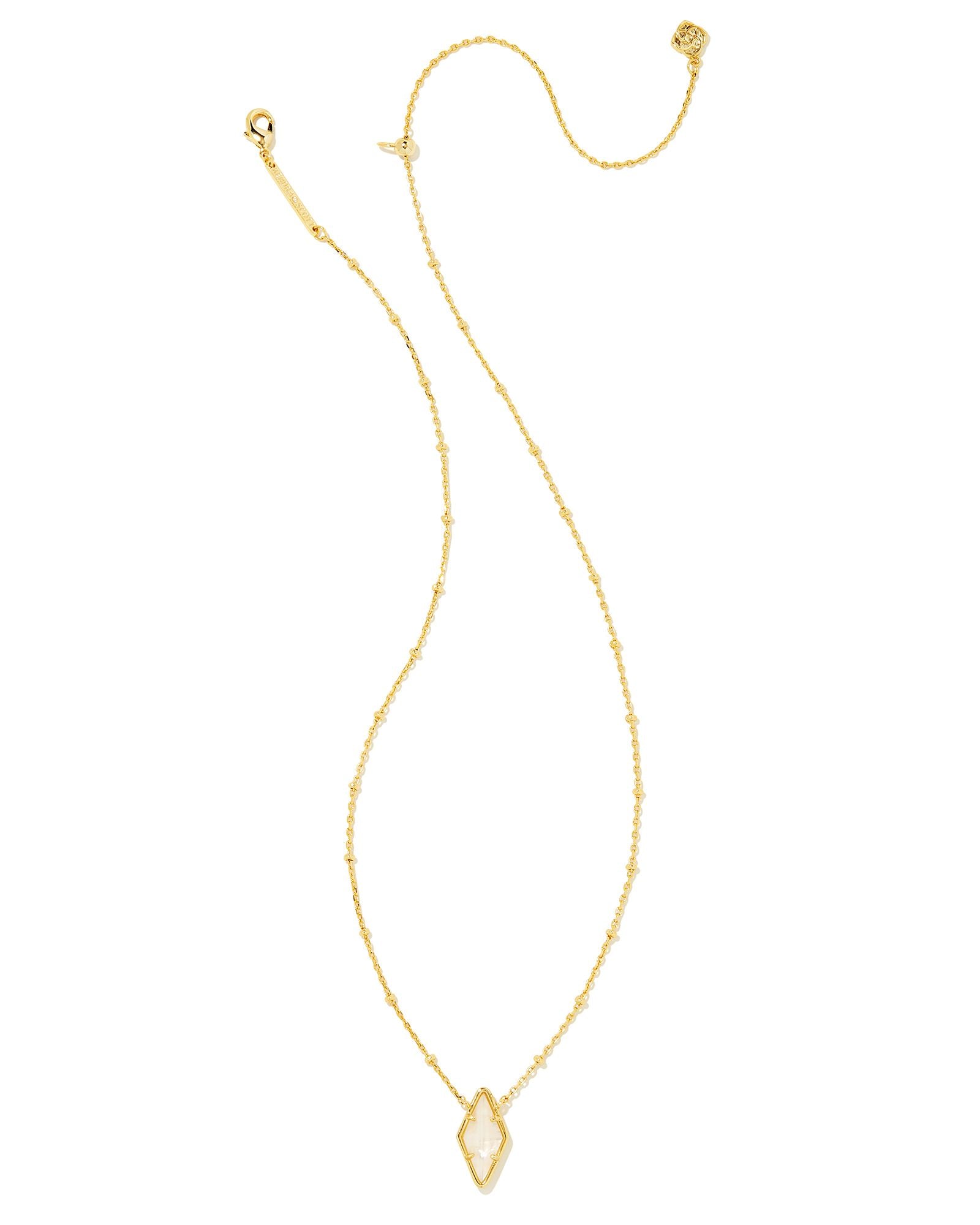 Kendra Scott | Kinsley Gold Short Pendant Necklace in Ivory Mother of Pearl - Giddy Up Glamour Boutique