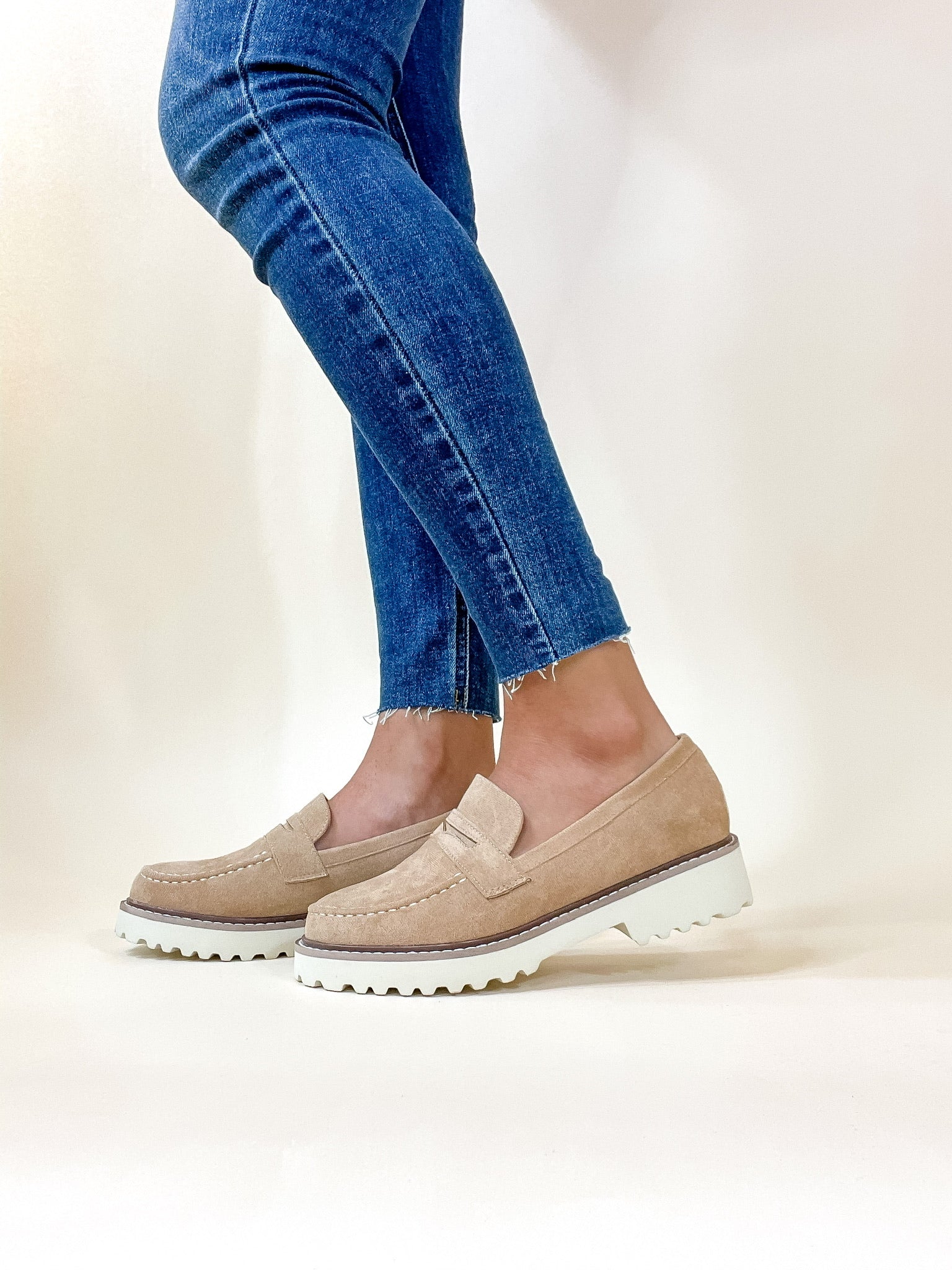Corky's | Boost Slip On Suede Loafers in Sand Brown - Giddy Up Glamour Boutique