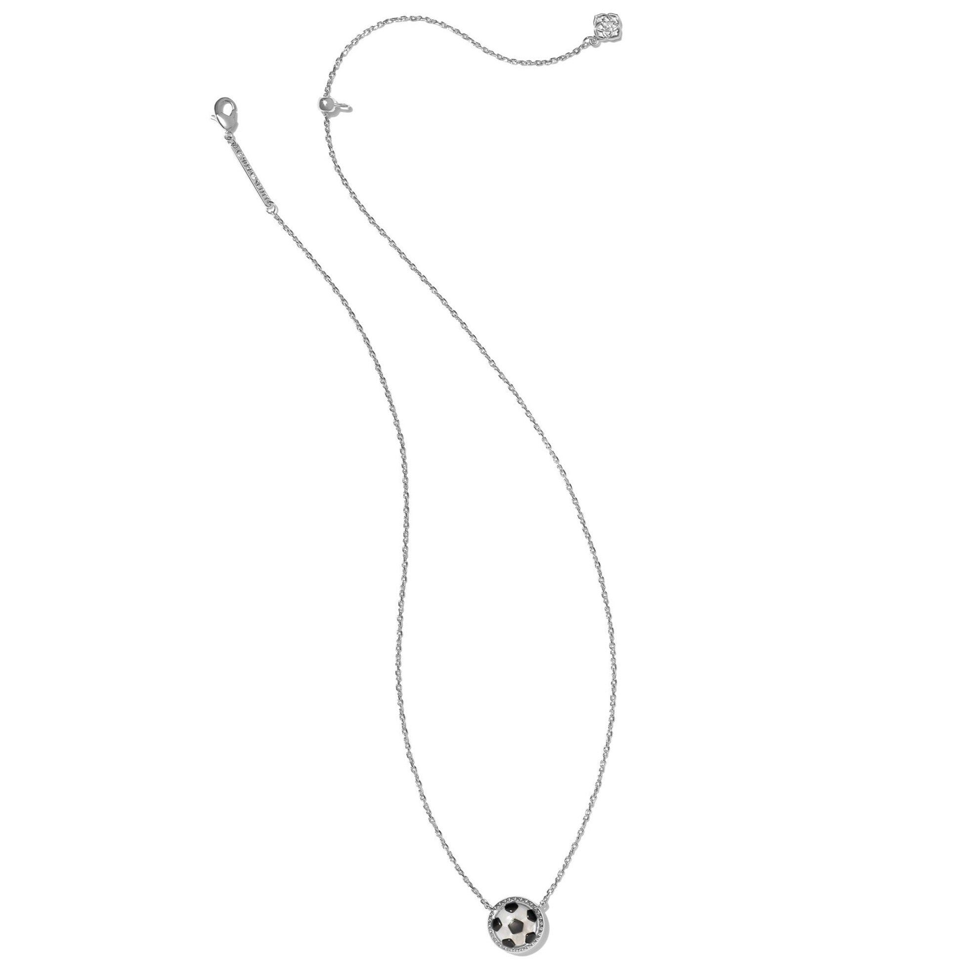Kendra Scott | Soccer Silver Short Pendant Necklace in Ivory Mother-of-Pearl - Giddy Up Glamour Boutique