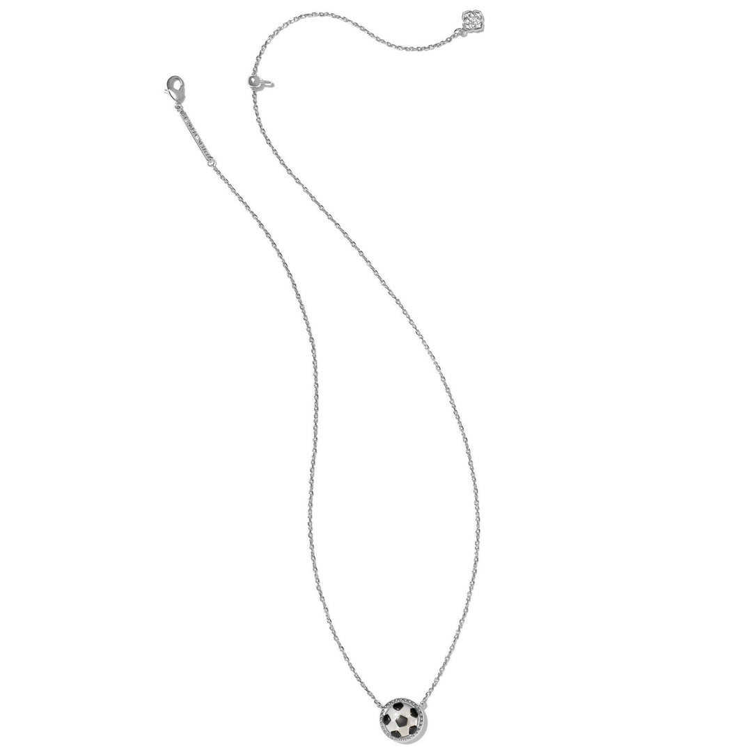 Kendra Scott | Soccer Silver Short Pendant Necklace in Ivory Mother-of-Pearl - Giddy Up Glamour Boutique