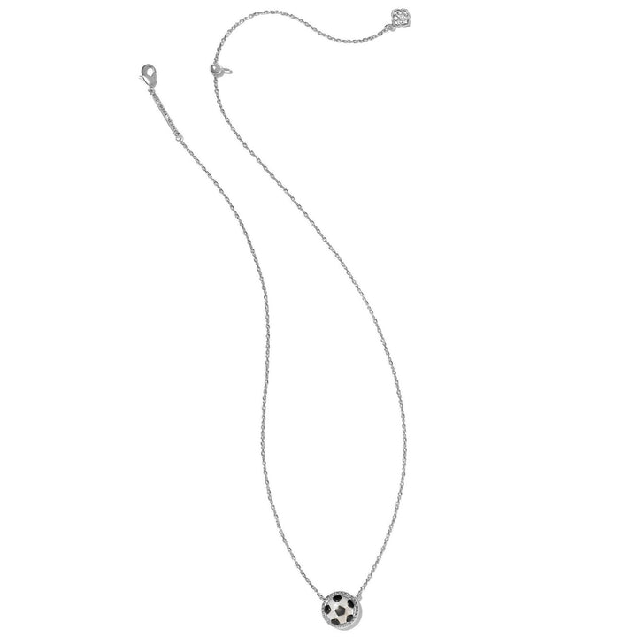 Kendra Scott | Soccer Silver Short Pendant Necklace in Ivory Mother-of-Pearl - Giddy Up Glamour Boutique