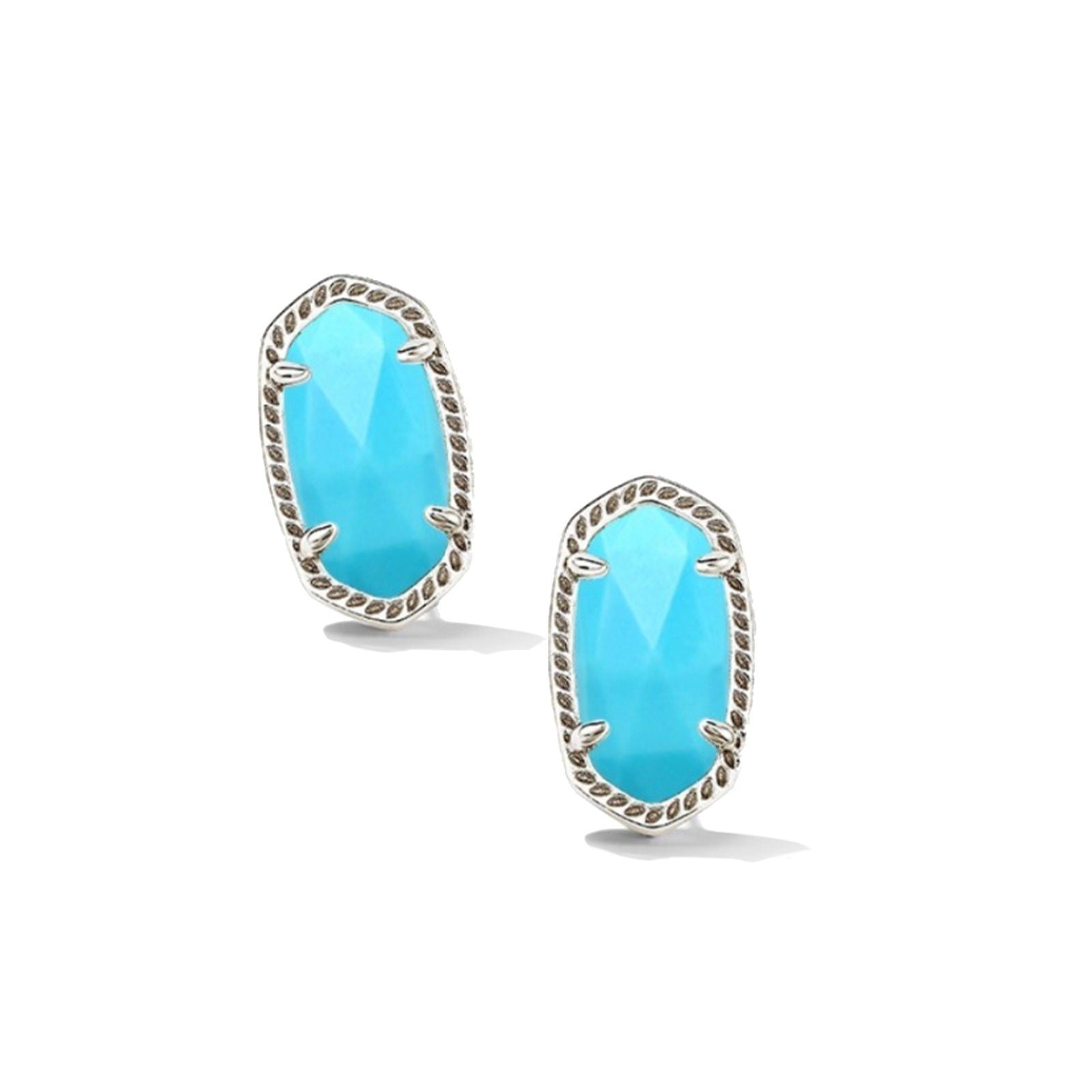 Kendra Scott | Ellie Silver Stud Earrings in Variegated Turquoise Magnesite - Giddy Up Glamour Boutique