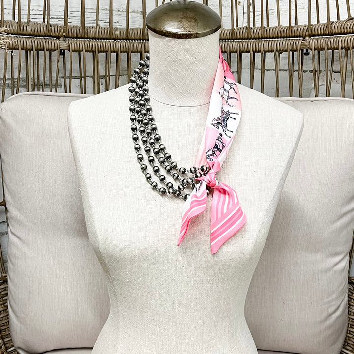 Pony Power Equestrian Twilly Scarf in Shades of Pink