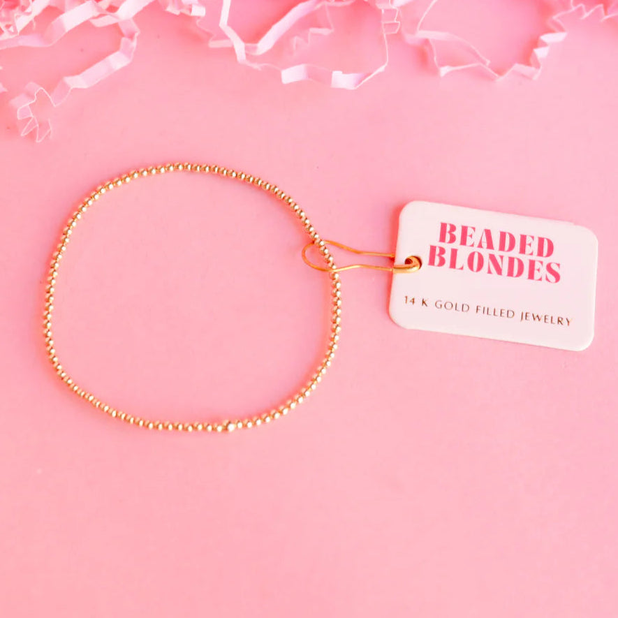 Beaded Blondes | Set of Three | Dainty Everyday Bracelet Stack in Gold