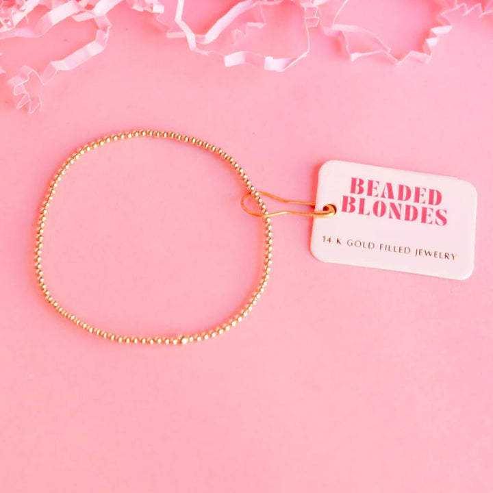 Beaded Blondes | Set of Three | Dainty Everyday Bracelet Stack in Gold