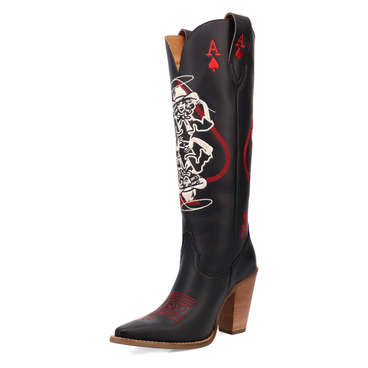 Online Exclusive | Dingo | Ace of Spades Leather Boot in Black **PREORDER