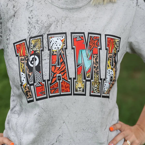 Gray t-shirt with colorful &
