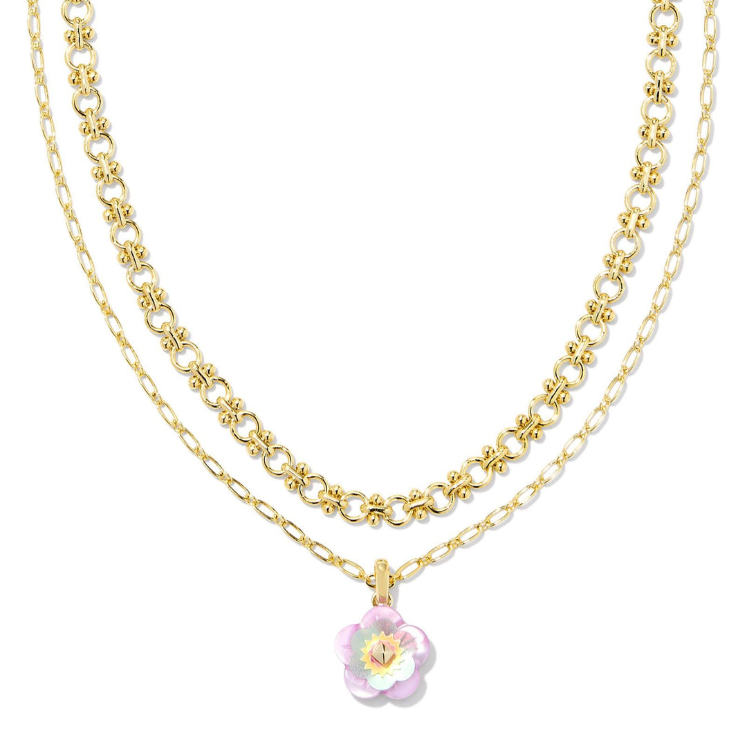 Kendra Scott | Deliah Gold Multi Strand Necklace in Pastel Mix - Giddy Up Glamour Boutique
