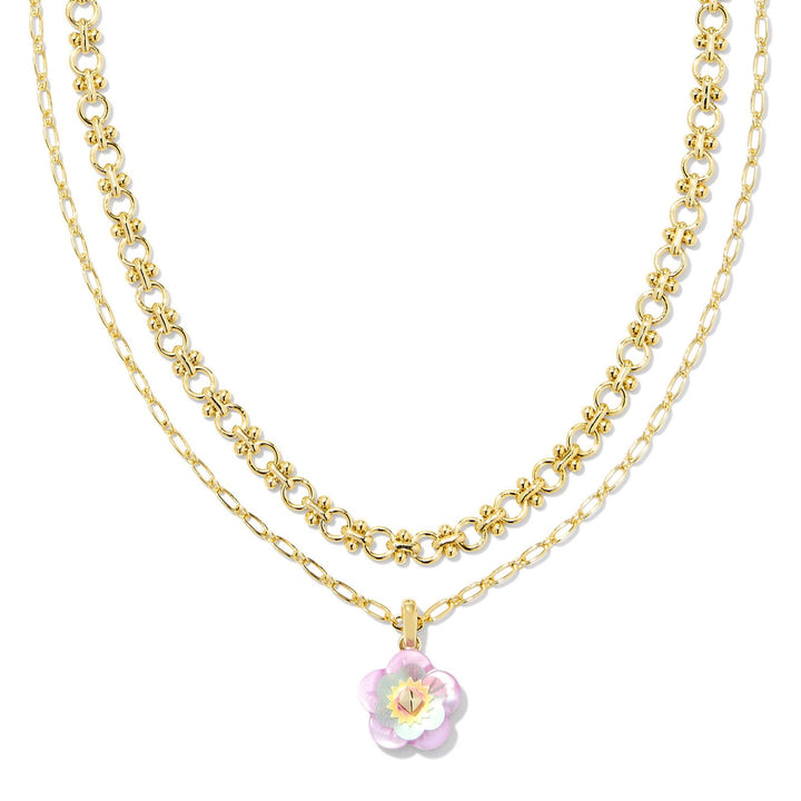 Kendra Scott | Deliah Gold Multi Strand Necklace in Pastel Mix - Giddy Up Glamour Boutique