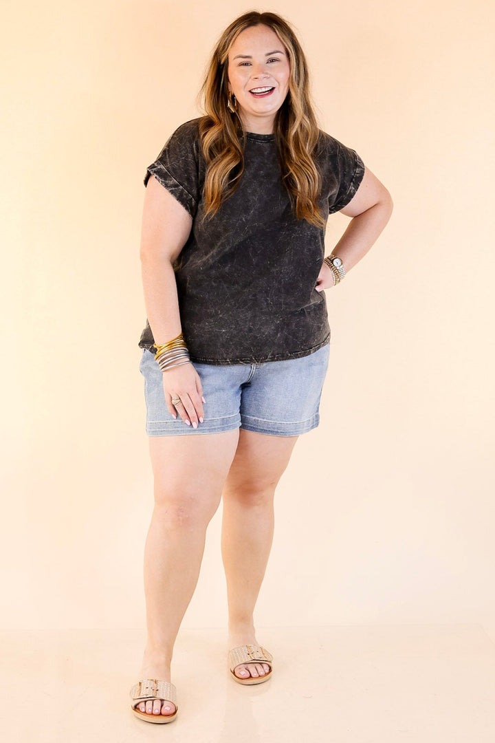 Judy Blue | Denim Prestige Trouser Shorts in Medium Wash