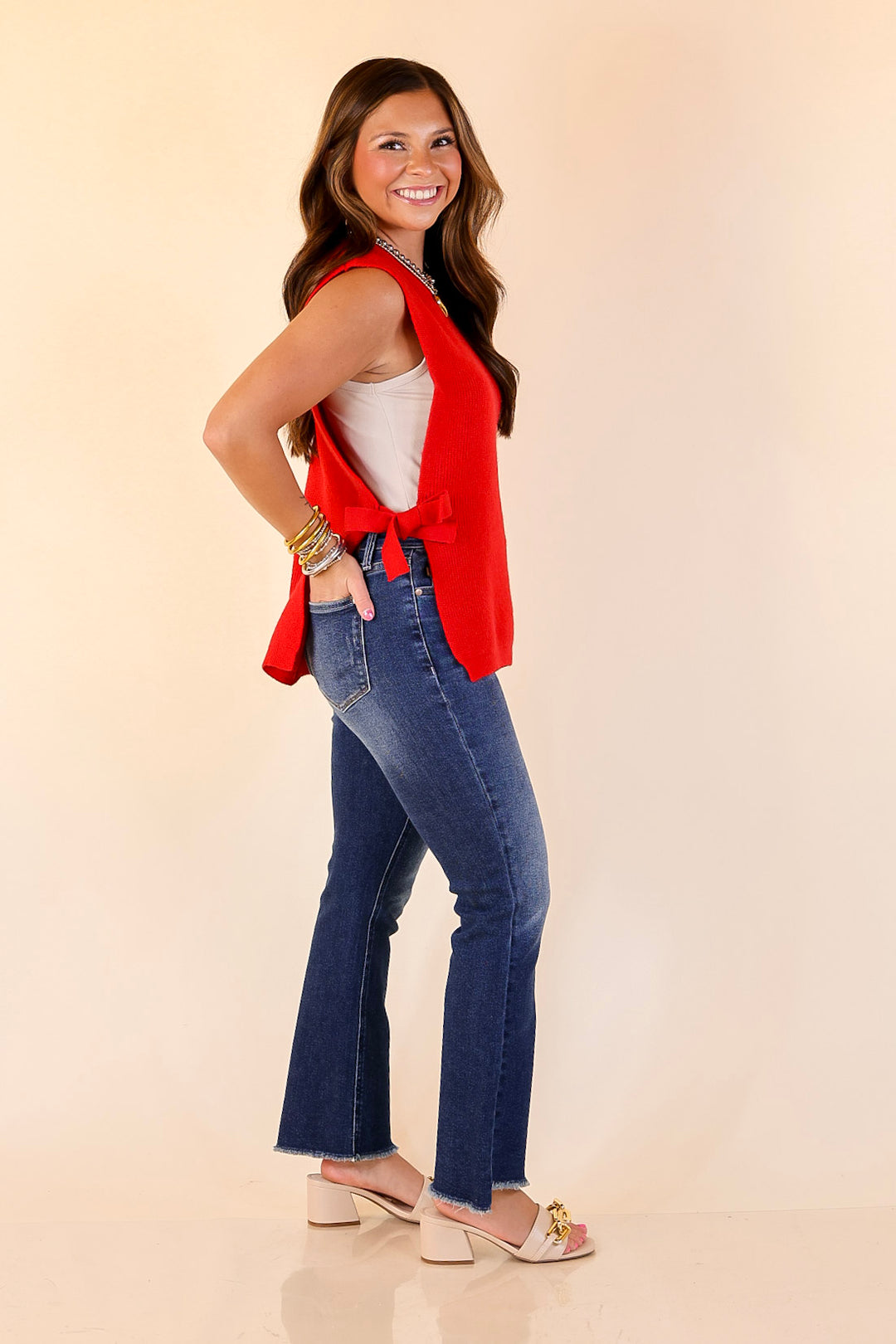 Tied and True Knit Sweater with Side Ties in Red