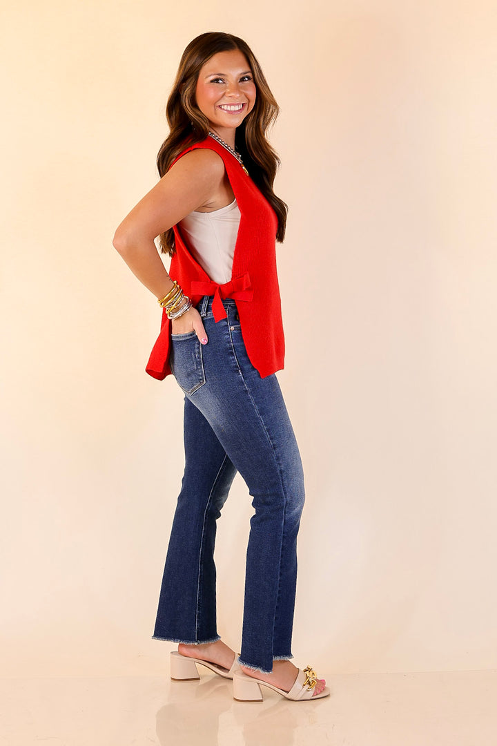 Tied and True Knit Sweater with Side Ties in Red