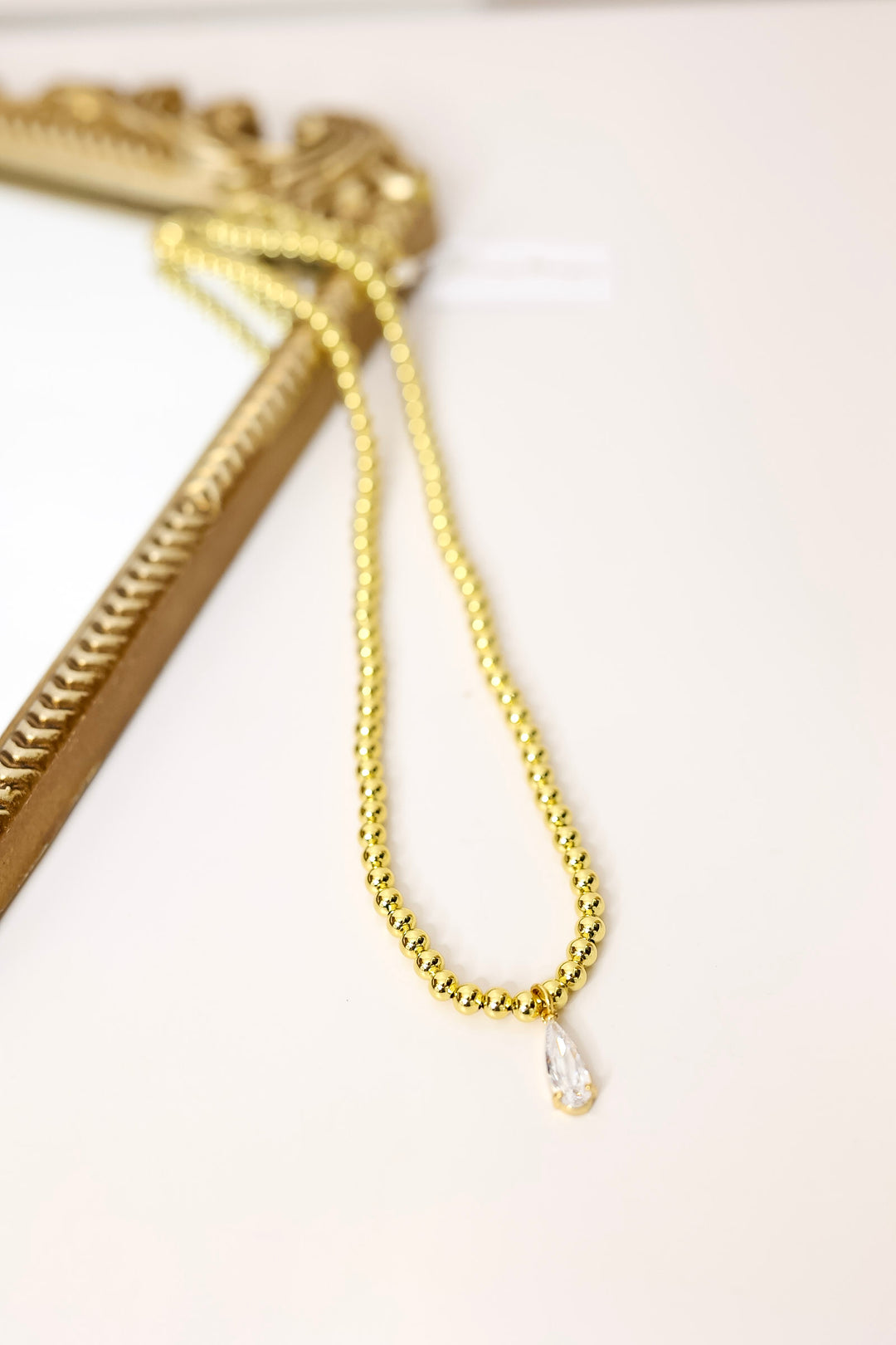 Kinsey Design | Penn Beaded Teardrop Pendant Necklace in Gold