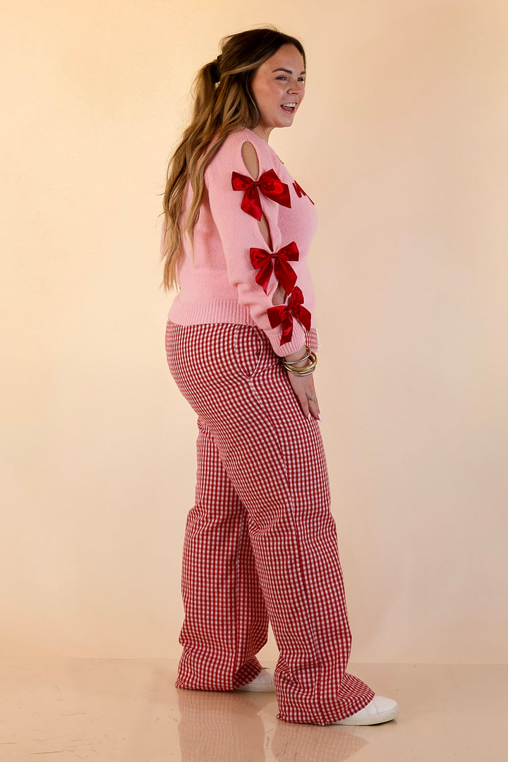 Simply Southern | Naturally Cool Gingham Checkered Print Boxer Pants in Red