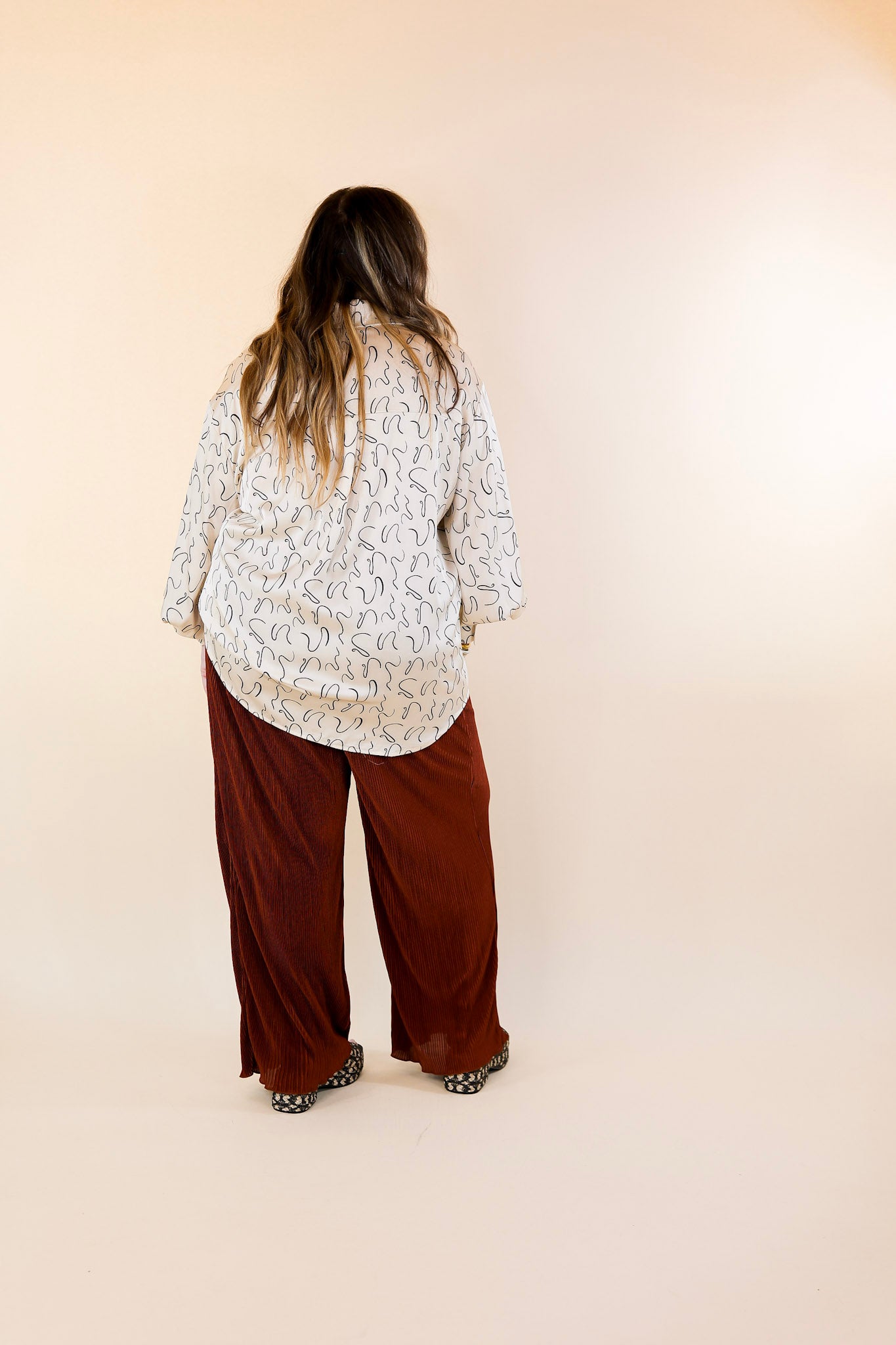 What You Admire Plissé Drawstring Pants in Rust Brown