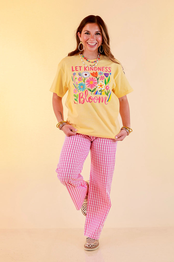 Rooted in Kindness "Let Kindness Bloom" Short Sleeve Graphic Tee in Butter Yellow