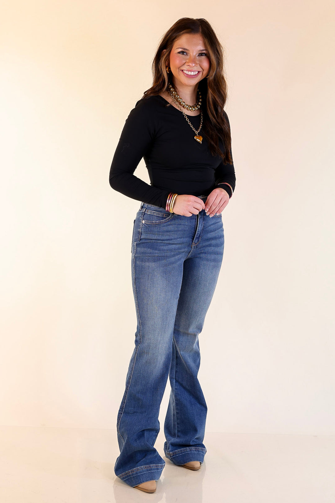 Judy Blue | Signature Style Tummy Control Trouser Jean in Medium Wash