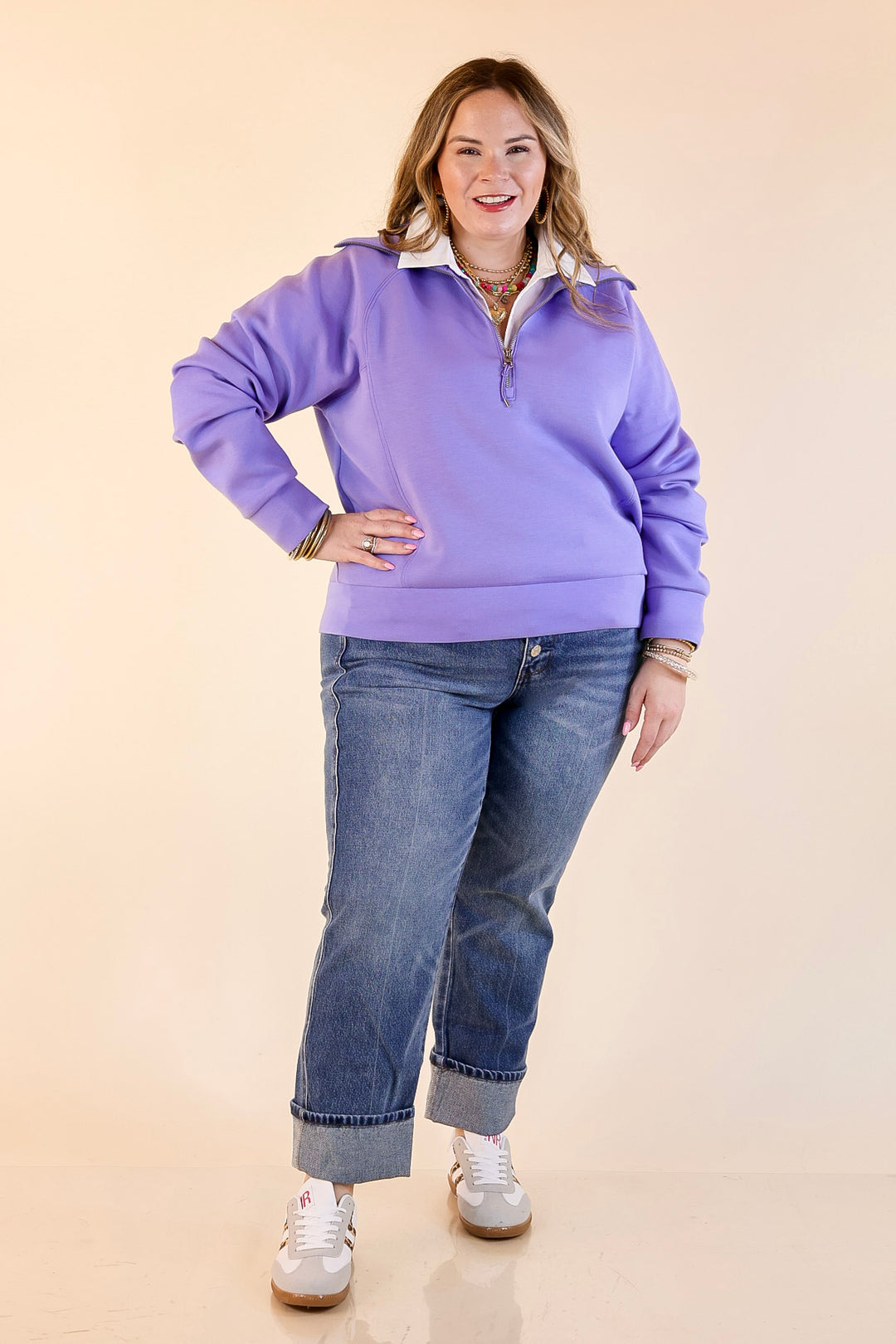 SPANX | AirEssentials Half Zip in Amethyst Purple