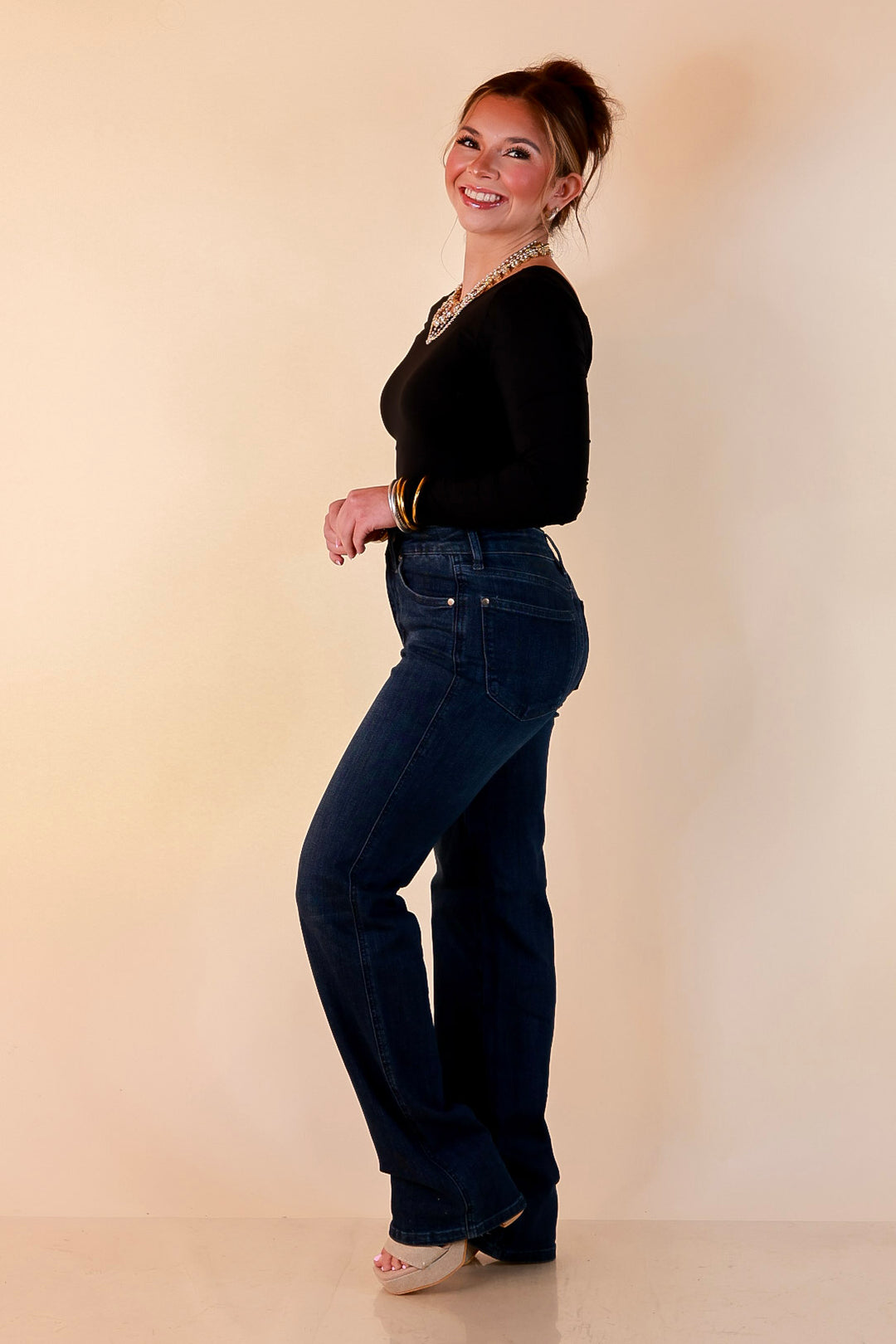 Judy Blue | Flawless Fit Tummy Control Classic Straight Leg Jean in Dark Wash