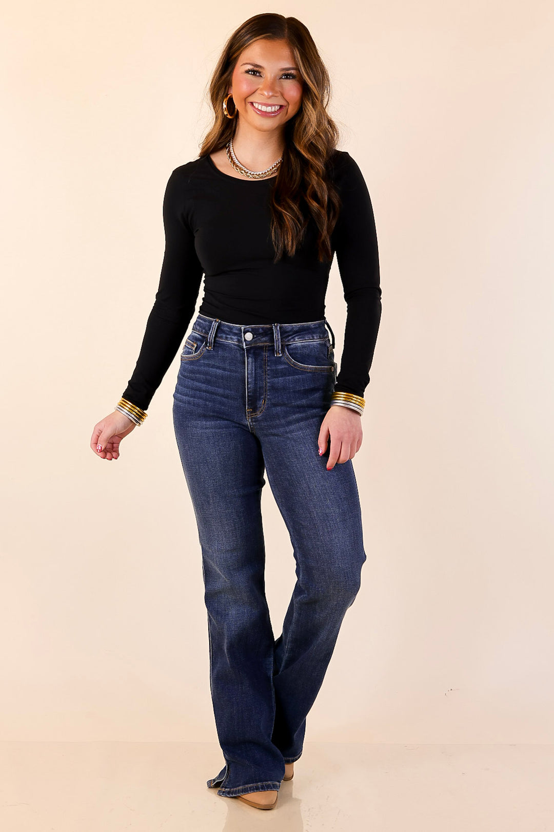Judy Blue | Style Comes Easy Boot Cut Jeans in Dark Wash