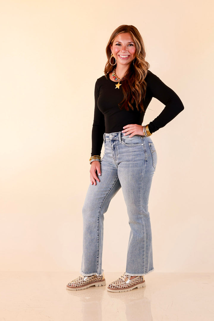 Judy Blue | Worth Repeating Cropped Kick Flare Jean in Light Wash