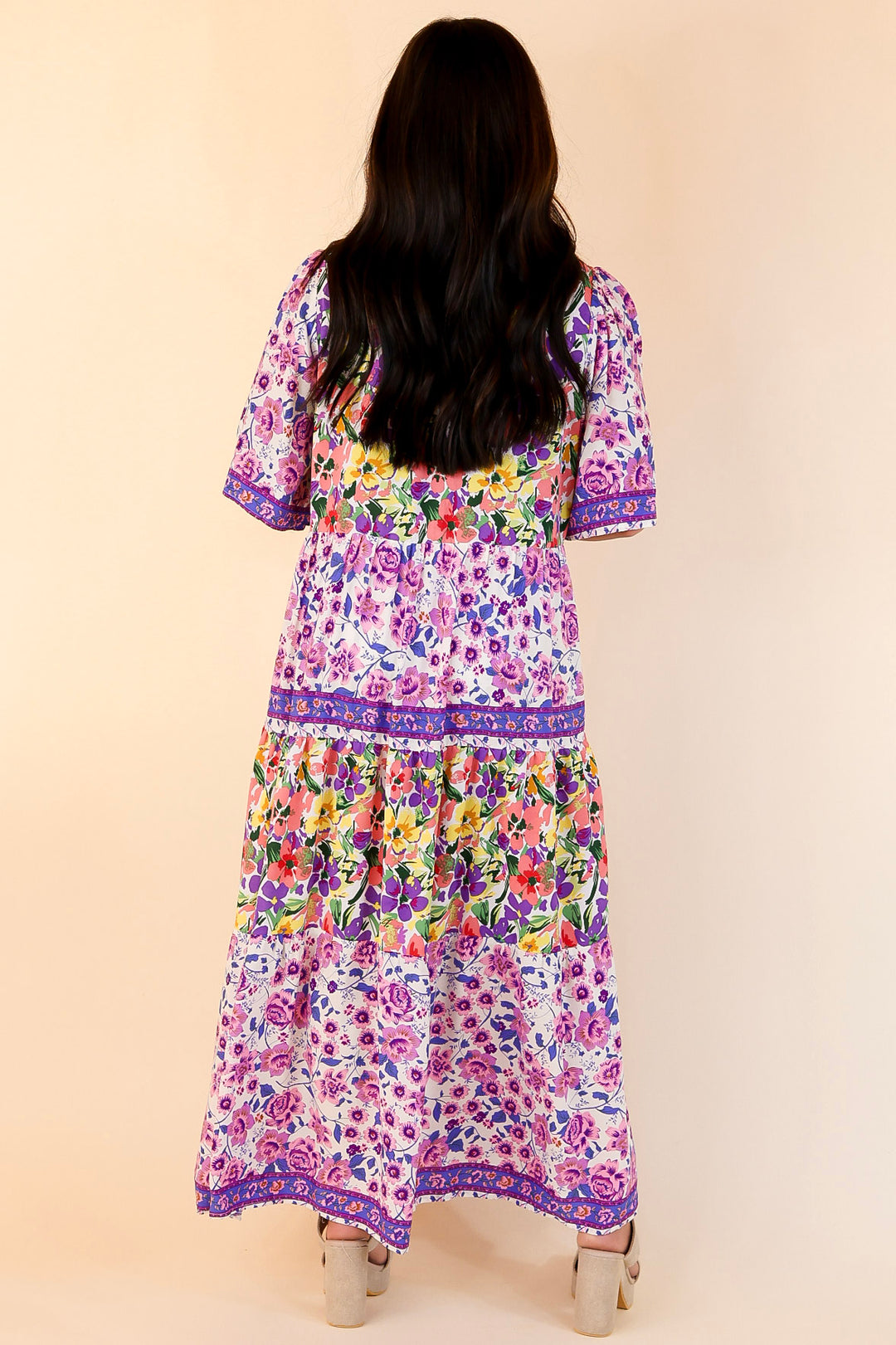 Floral Ruffle Cap Sleeve Tiered Midi Dress Giddy Up Glamour Boutique Floral Ruffle Cap Sleeve Tiered Midi Dress Giddy Up Glamour Boutique