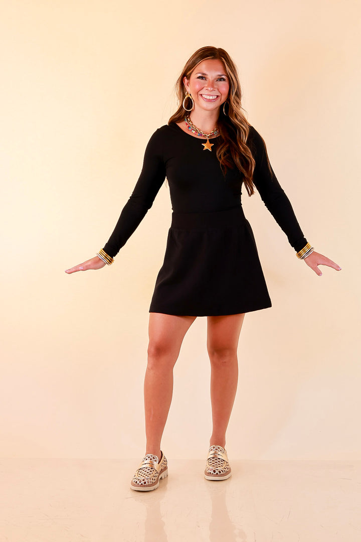 SPANX | AirEssentials® French Rib Skort with Short Lining and Phone Pocket in Black