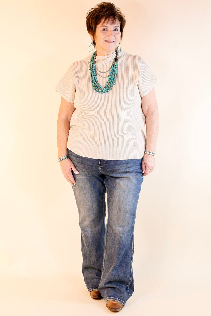 Layer Me Up Cap Sleeve Sweater in Sand Beige