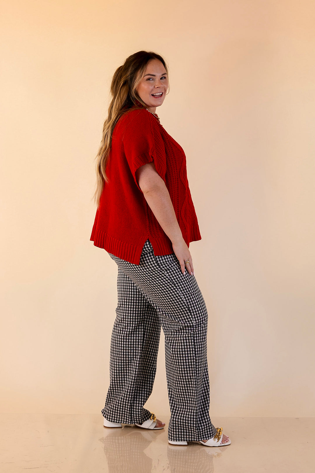 Simply Southern | Naturally Cool Gingham Checkered Print Boxer Pants in Black