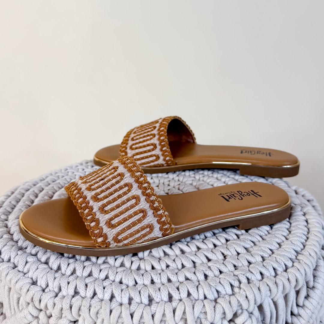 Corky's | Here For A Good Time Woven Flat Sandal in Tan