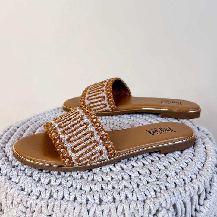 Corky's | Here For A Good Time Woven Flat Sandal in Tan