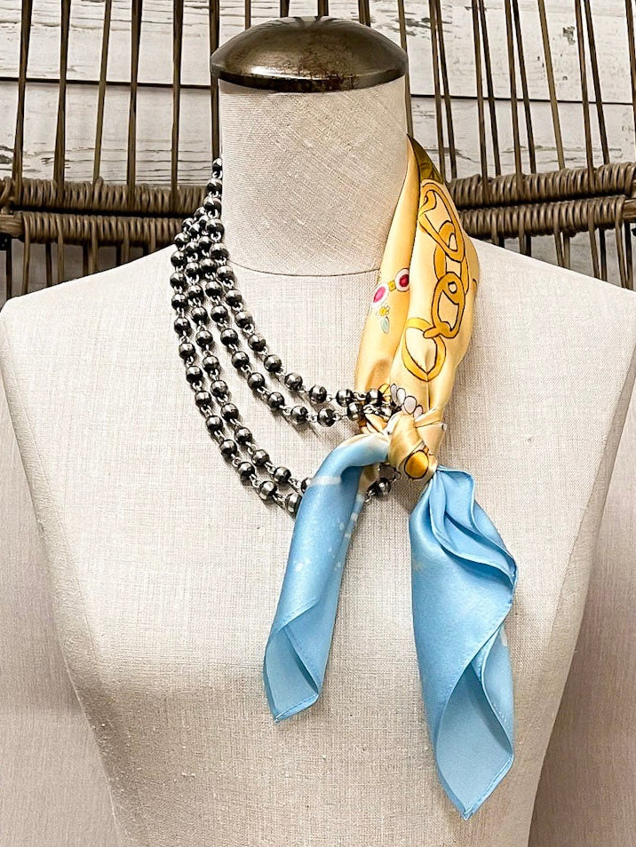 KB's Canvas | Le Jewel Jewelry Print Scarf in Yellow and Blue