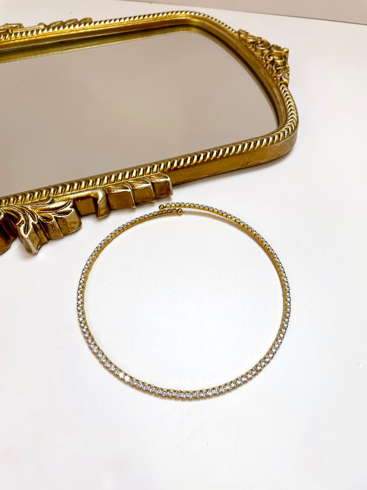 CHANSUTT PEARLS | Luxe Tennis Necklace with Crystal Detailing in Gold