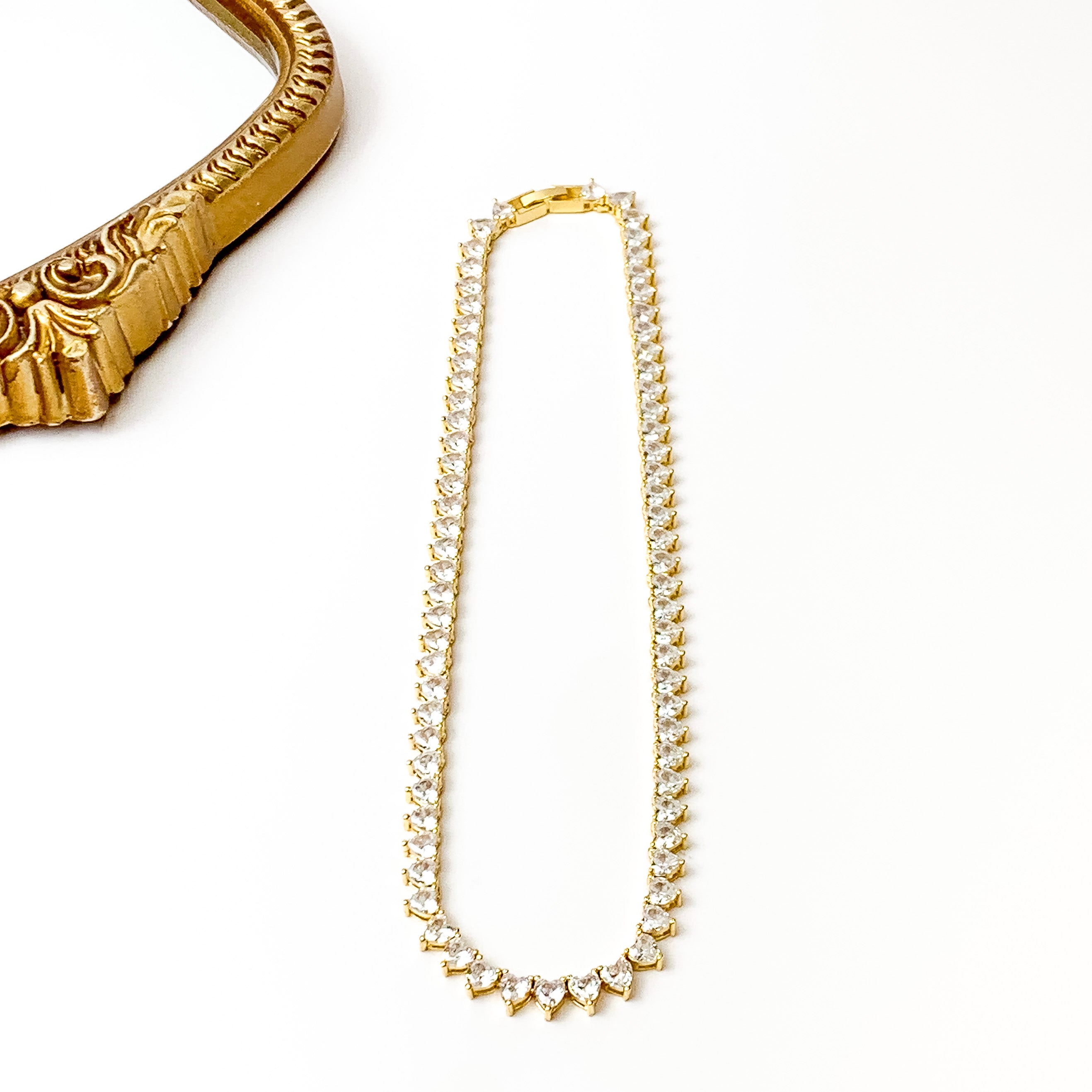 Bracha | Elena Tennis Necklace in Gold Tone - Giddy Up Glamour Boutique