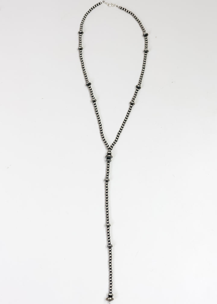 Navajo | Handmade Sterling Silver Graduated Saucer Navajo Pearls Lariat Necklace