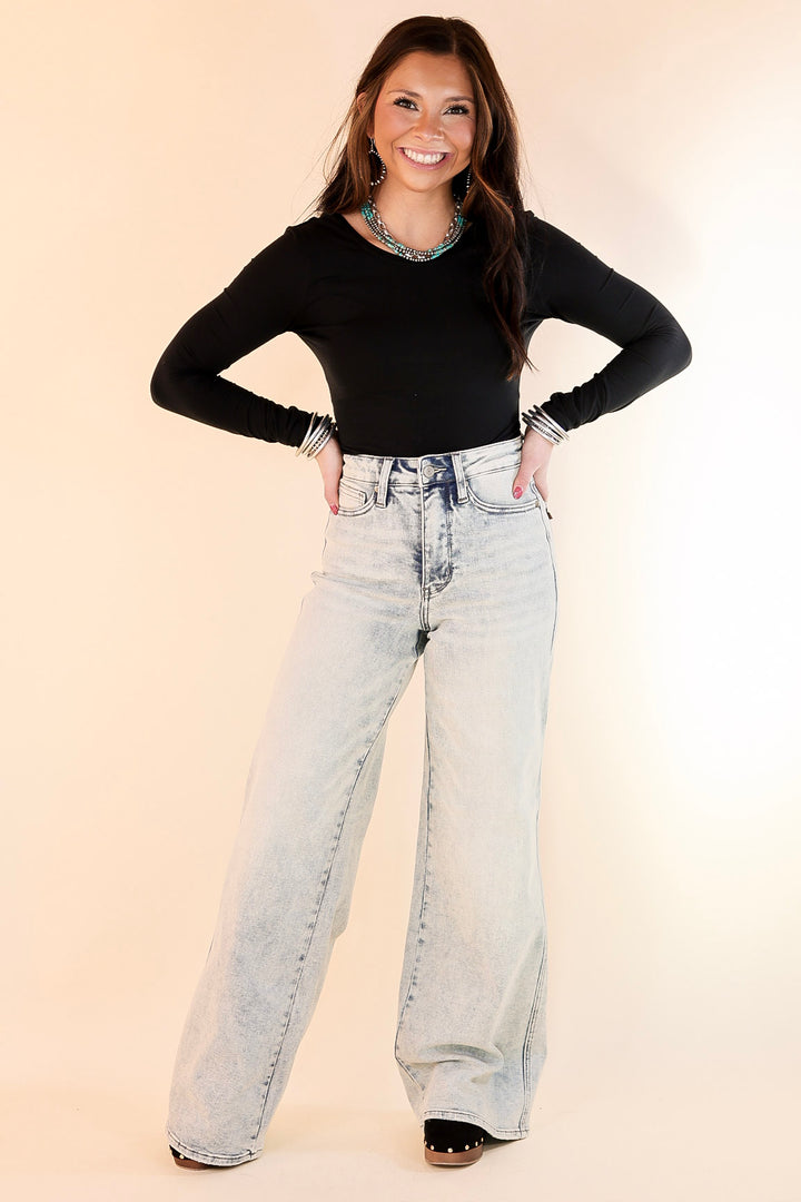 Judy Blue | Next Level Look Tummy Control Retro Wide Leg Jean in Light Wash
