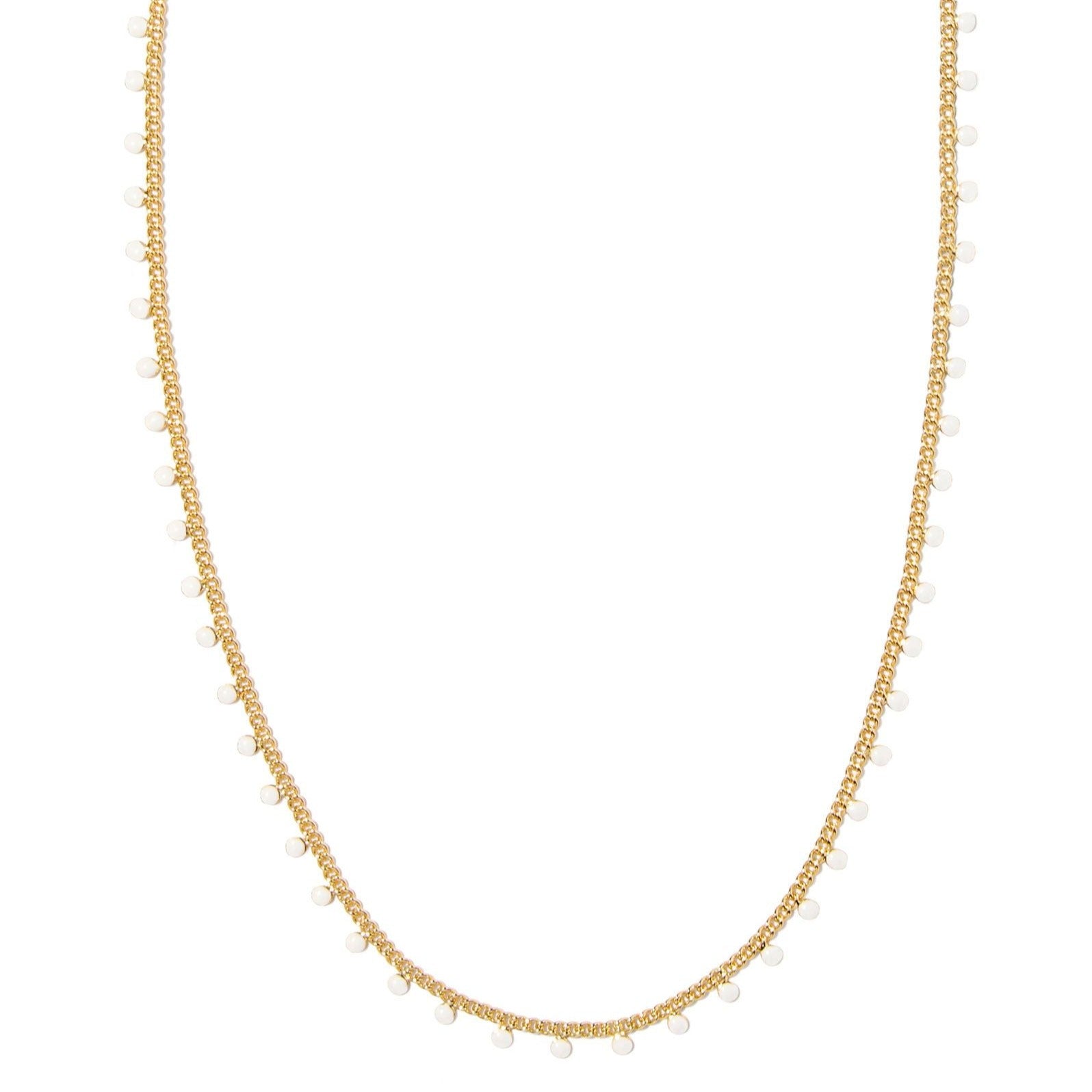 Kendra Scott | Kelsey Gold Strand Necklace in White Enamel