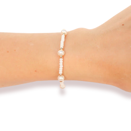 Beaded Blondes | Luster White Pearl Bracelet