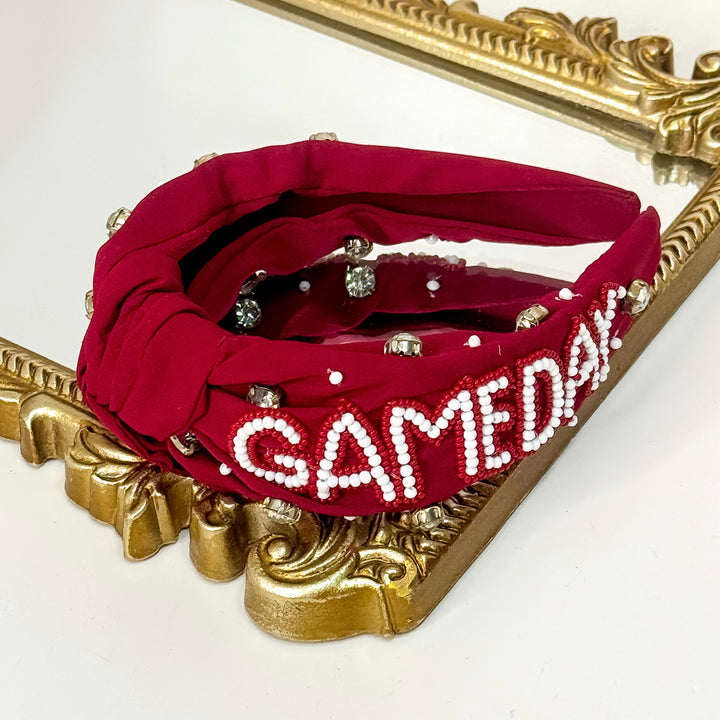 Maroon Gameday Beaded Headband