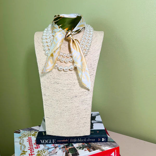 KB's Canvas | Palmè Floral Palm Leaf Print Scarf in Cream and Green